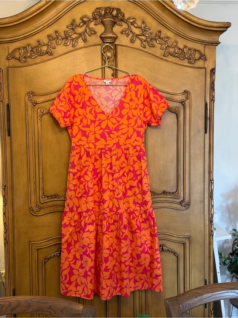 J. Crew Pink and Orange Floral Shift Dress - Picture 6 of 8